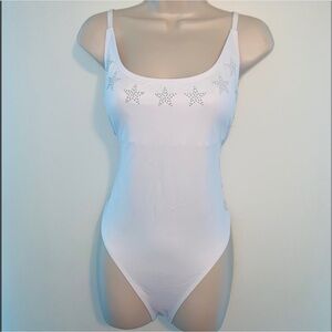 NEW Pink Victorias SECRET Size Large White Star Embellished Swimsuit